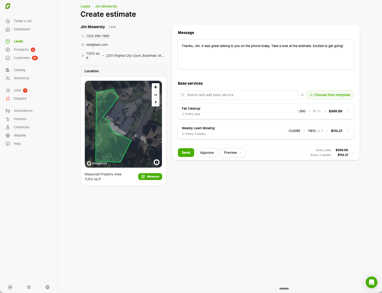 Create estimate